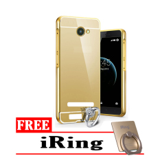 Case Andromax A Bumper Mirror Slide Gold + Free iRing