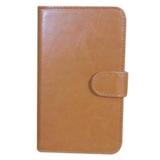 Case Book Cover Casing untuk Lenovo Vibe X3 Lite - Coklat Muda + Gratis Clear Screen Protector