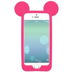 Case Cute Mickey Mouse Silicone Soft Bumper for iPhone 5/5s/SE - Merah-muda