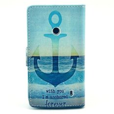 Case for Nokia Lumia 520 PU Leather Case Flip Stand Wallet Cover - Anchor (Intl)