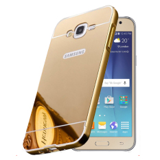Case for Samsung Galaxy J1 Ace Alumunium Bumper With Mirror Backdoor Slide- Emas