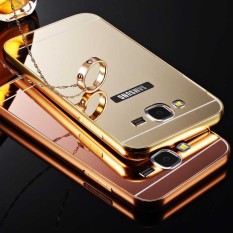Case for Samsung Galaxy J1 Ace Alumunium Bumper With Mirror Backdoor Slide- Emas