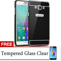 Case for Samsung Galaxy J1 ACE Slim Aluminum Metal Frame with Back Cover - Hitam + Gratis Tempered Glass