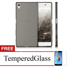 Case For Sony Xperia Z - Abu-abu + Gratis Tempered Glass - Ultra Thin Soft Case