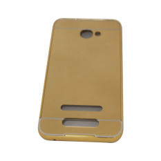 Case Smartfren Andromax A Alumunium Bumper With Sleding Mirror Back Case / Metal Back Cover / Hard Back Case / Hard Back Cover - Gold