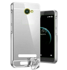 Case Smartfren Andromax A Bumper Mirror Slide - Silver