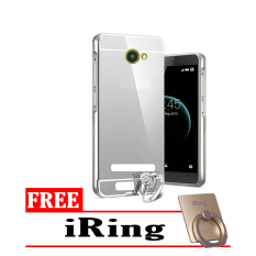 Case Smartfren Andromax A Bumper Mirror Slide Silver + Free iRing