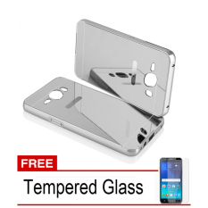 Case untuk Samsung Galaxy J1 ACE Bumper Backcase Mirror Series - Silver + Gratis Tempered Glass