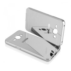 Casing Metal Bumper Mirror for Samsung Galaxy J1 Ace - Silver