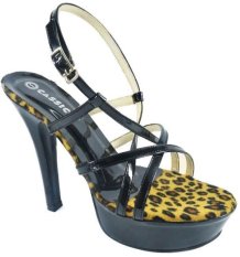 Cassico Ca 011 Sepatu High Heels Wanita - Synthetic - Fiber Outsole Hak 12 Cm - Lucu Dan Cantik - Hitam Kombinasi