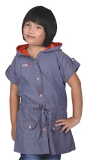 Catenzo Junior Baju Jeans Casual Anak Perempuan Bertudung