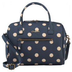 Cath Kidston Bowler Bag Button Spot Polka Navy