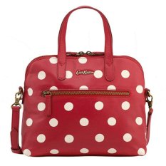 Cath Kidston Mini Leather Handbag Long Handle - Button spot Red
