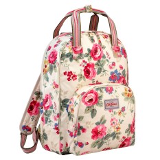 Cath Kidston Multi Pocket Backpack Matt Oilcloth Rucksack Clarendon Rose 16SS (Colour Cream) Fitting 13