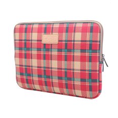Check Pattern Colored Geometry Shape Canvas Fabric 13 Inch Laptop Sleeve Macbook / Macbook Pro / Macbook Air Sleeve Case Dell / Hp /Lenovo/sony/ Toshiba / Ausa / Acer /Samsun Ultrabook Bag Cover(Red Green) (Intl)