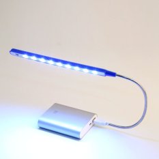 CHEER Portable Flexible USB 10 LED Lamp Light Bulb Desk Reading For Laptop Notebook (Blue) - Intl