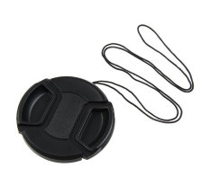 CITOLE Black Universal 55mm Lens Cover Snap on Lens Cap With Cable for SLR Cameras (Intl)