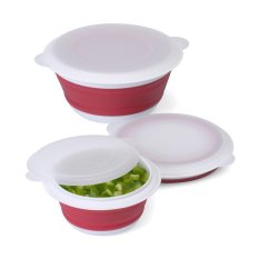 Cooks Habit Progresive Collapsible Bowl Set 3 - Merah