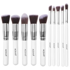 Cyber Acevivi 10pcs Makeup Brushes Kit Tools Essential Kit Foundation Blending Cosmetic Brushes Set (White)