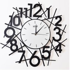 Dfq009 Mute Metal Quartz Analog Handing Wall Clock (Black) (Intl)
