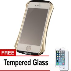 Draco Ducati Bumper for Iphone SE / 5S / 5 Premium - Emas + Gratis Tempered Glass