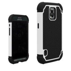 Dual Layer Shockproof Football Grain Hard Case for Samsung Galaxy S4 Mini S4mini I9190 (White)