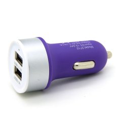 Dual USB Port Car Charger 5V 1A 2.1A Auto Power Adapter For iPhone 4 4s 5 5s 6 6Plus Samsung Galaxy S3 S4 HTC Huawei Sony Nokia Purple (Intl)