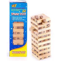 Eigia Wiss Toy Mainan Edukasi Balok Kayu Stacko 48 pc - Coklat