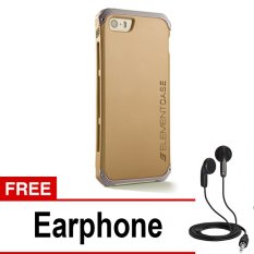 Element Case Solace for Iphone SE / 5S / 5 - Emas-Silver + Gratis Earphone