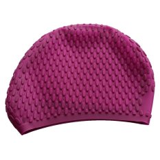 EOZY Women Ladies Waterdrop Cover Anti-Skid Elastic Silica Gel Waterproof Diving Swimming Cap (Purple) (Intl)