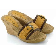 Everflow ED003 Sandal High Heel Wedges - Synth - Tpr - Modis Dan Cantik - Brown Comb