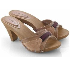 Everflow EP014 Sandal High Heel Wedges - Synth - Clogs - Modis Dan Cantik - Mocca Comb