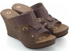 Everflow ES04 Sandal High Heel Wedges - Synth - Pu - Modis Dan Cantik - Brown