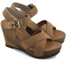 Everflow ES83 Sandal High Heel Wedges - Synth - Pu - Modis Dan Cantik - Brown