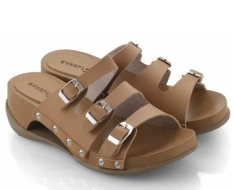 Everflow KP153 Sandal High Heel Wedges - Synth - Clogs - Modis Dan Cantik - Tan