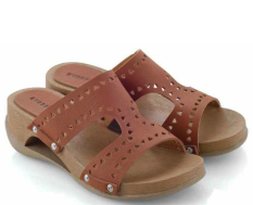 Everflow KP154 Sandal High Heel Wedges - Synth - Clogs - Modis Dan Cantik - Brown