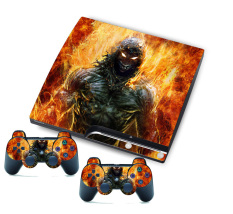 Fire Man Sticker for PlayStation 3 PS3 Slim Console + 2 Controller Skins (Intl)