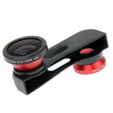 Fish Eye Wide Angle Lens 180 Degree + Detachable Wide and Macro Lens edisi iPhone 5 - Hitam