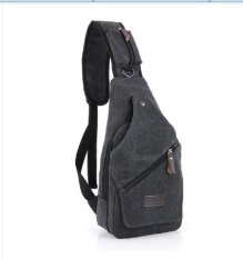 Flrsh Ba015 Sling Bag Tas Punggung Santai Tas Kanvas Tas Pinggang Tas Import - Hitam