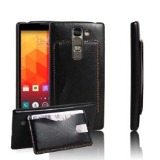 For LG Magna/G4C/G4 Mini/C90 Hard PC Snap-On Back Case Cover with Card Holders and Stand Function (Black)