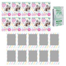Fujifilm Instax Mini Stripe Instant 100 Film for Fuji 7s 8 25 50s 70 90 / Polaroid 300 Instant Camera / Share SP-1 Printer - INTL