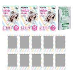 Fujifilm Instax Mini Stripe Instant 30 Film for Fuji 7s 8 25 50s 70 90 / Polaroid 300 Instant Camera / Share SP-1 Printer - INTL