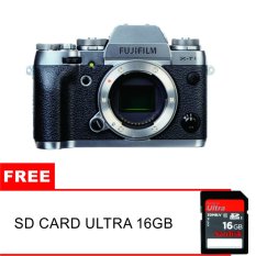 Fujifilm Kamera Mirrorless Fuji X-T1 GS BO Body Only – 16.3 MP - Silver + SD card 16GB