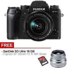 Fujifilm X-T1 Kit 18-55mm Kamera Mirrorless - 16MP - Hitam + Gratis Fujinon XF 35mm F2 R WR Silver