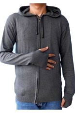 Funky Sweater Ariel Hoodie Rajut - Abu