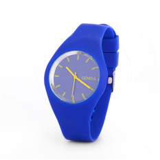 GENEVA silicone watch Color jelly watch ICE wristwatch KYNJDZ120-dark blue - Intl