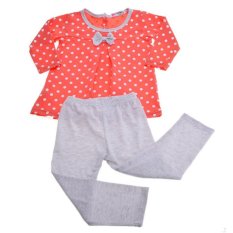 GETEK 2pcs Baby Long Sleeve Costumes Blouse + Legging Pants Suit Set (Orange) (Intl)