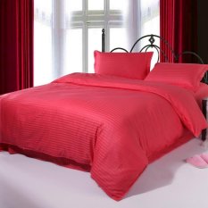 GoGoLife Cotton Satin Hotel & Home Princess Girl & Lady Bedding Sets Duvet Cover- Brick Red