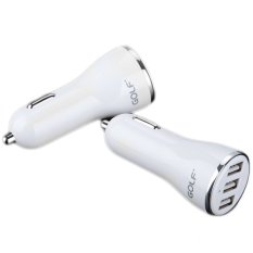 Golf Mini 3 USB 2.4A Mobile Phone Car Charger for Apple iPhone 7/7S 6/6s Plus SE/5S/5C iPad , Samsung Galaxy S6 S7 S8 Edge Note 6/5/4 , Huawei Mate S 8/7 P8 P9 Sony LG Xiaomi HTC (Intl)