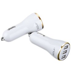 Golf Mini 3 USB 2.4A Mobile Phone Car Charger for Apple iPhone 7/7S 6/6s Plus SE/5S/5C iPad , Samsung Galaxy S6 S7 S8 Edge Note 6/5/4 , Huawei Mate S 8/7 P8 P9 Sony LG Xiaomi HTC (Intl)
